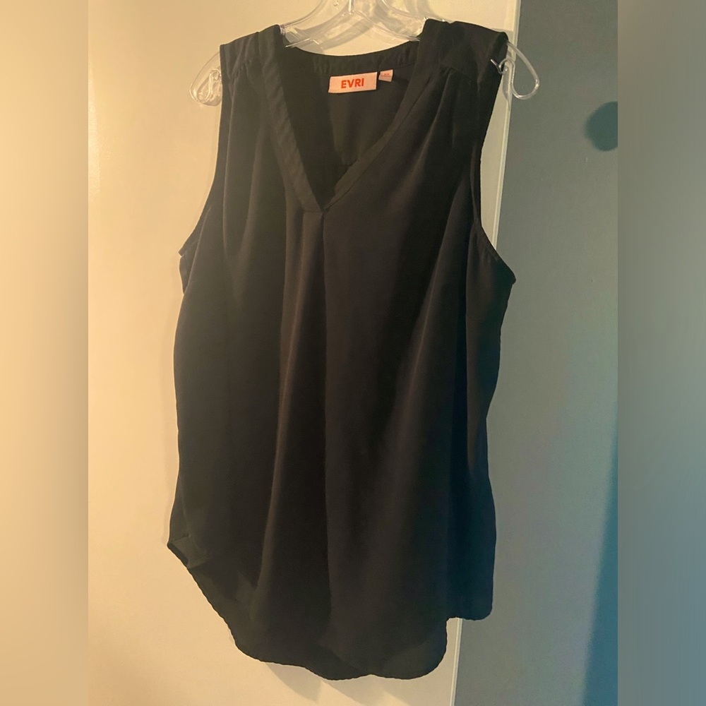 Black sleeveless Vneck blouse